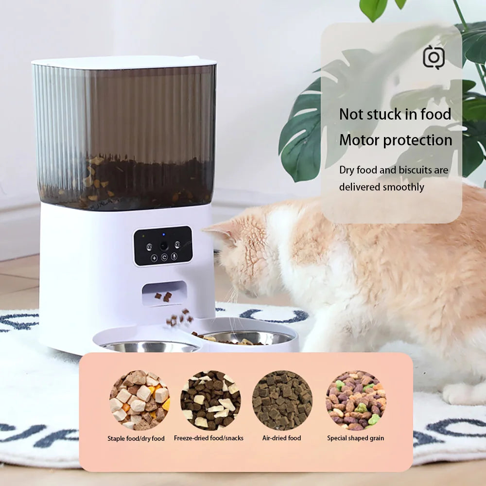 Double Bowls Smart Automatic Cat Feeder With Camera