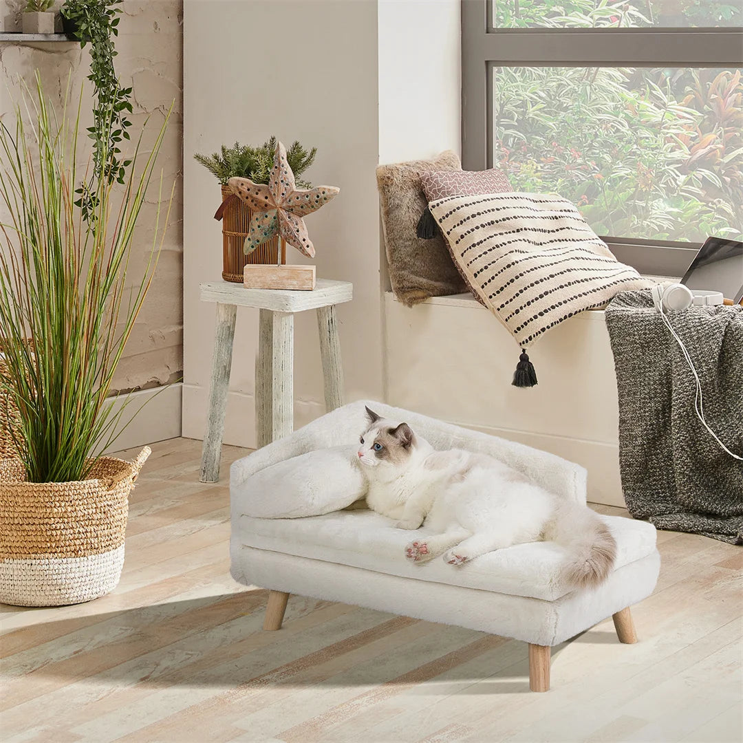 Soft Warm Nesting Couch with Wooden Legs