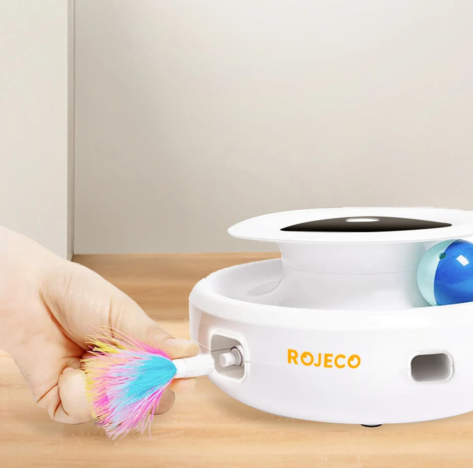 2 in 1 Automatic Feather Fun Ball Toy Set