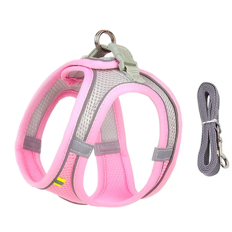 Mesh Adjustable Puppy Harness Set
