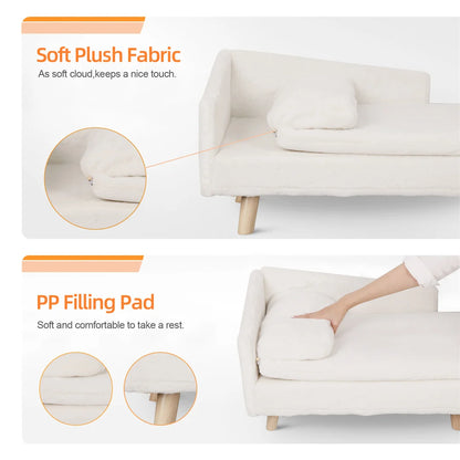 Soft Warm Nesting Couch with Wooden Legs